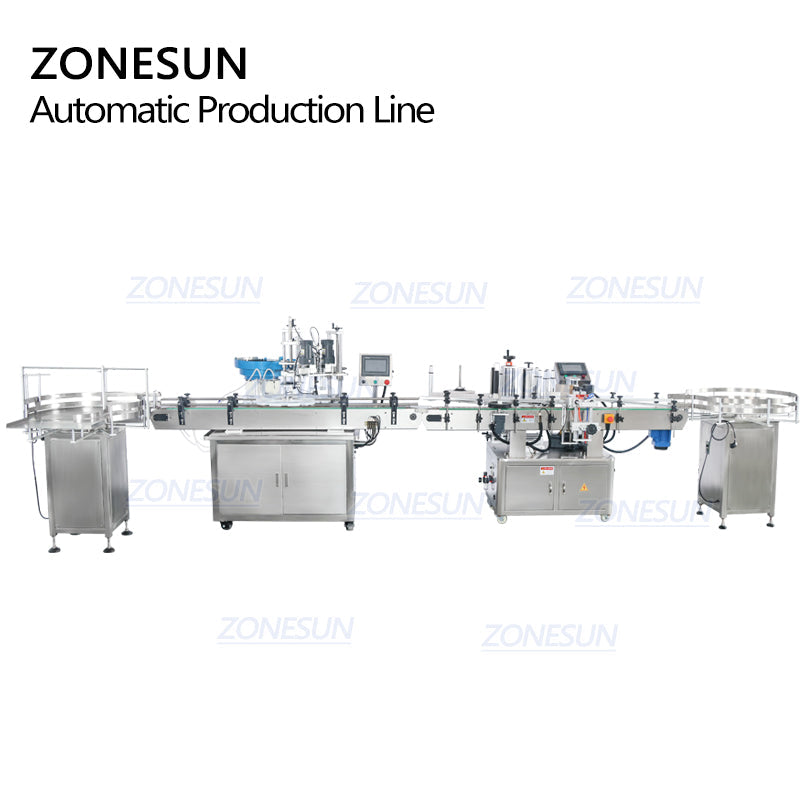 ZONESUN ZS-FAL180A8 Full Automatic Magnetic Pump Liquid Filling Capping and Labeling Machine