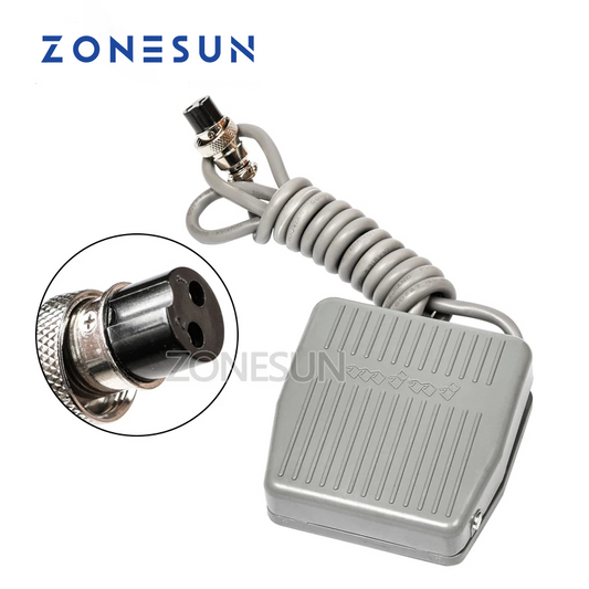 Interruptor de Pedal ZONESUN TFS-201 con línea de reinicio automático, longitud de Cable de 1,4 m para máquina de llenado eléctrica