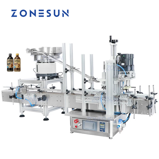 ZONESUN ZS-XG1870V Benchtop Bottle Capping Machine With Vibratory Bowl