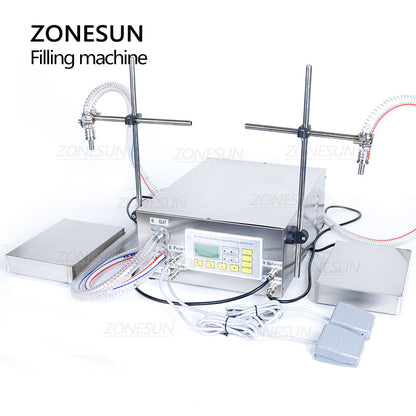 ZONESUN ZS-GP632 50-8000ml 2 Nozzles Gear Pump Liquid Weighing Filling Machine