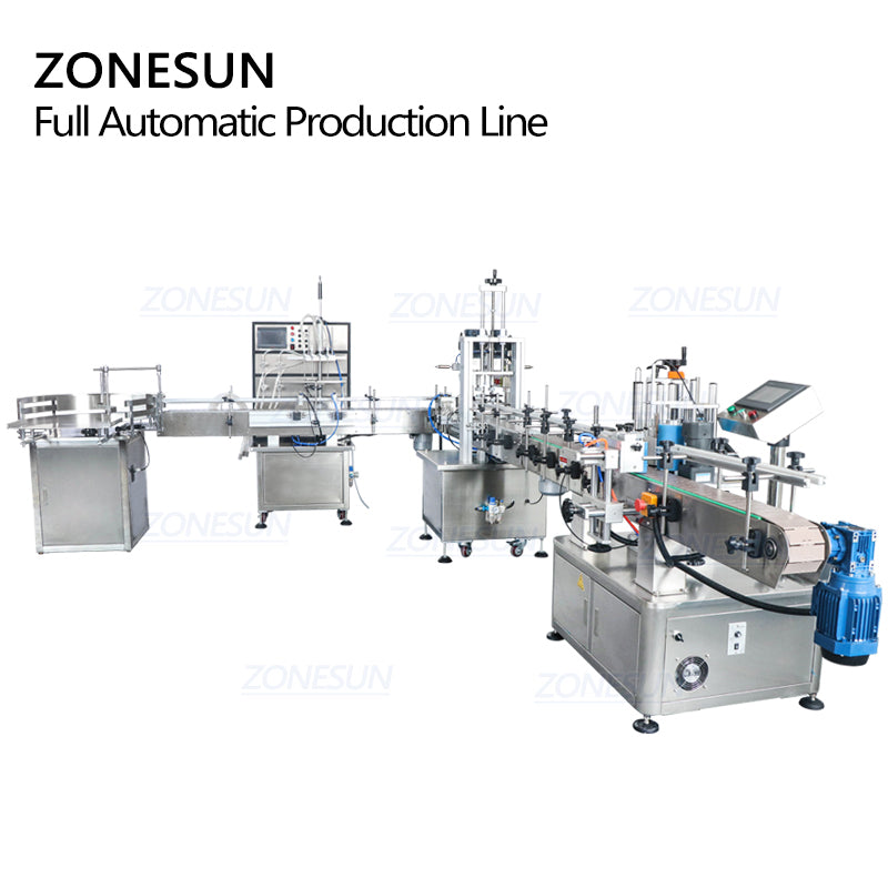 ZONESUN Liquid Filling Capping Labeling Machine With Bottle Unscrambler