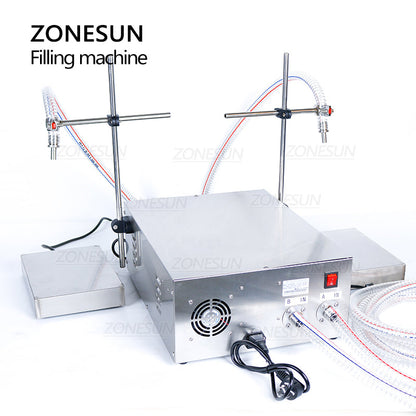 ZONESUN ZS-GP632 50-8000ml 2 Nozzles Gear Pump Liquid Weighing Filling Machine