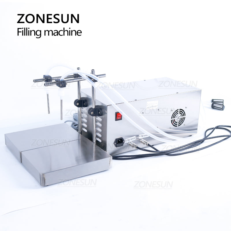 ZONESUN ZS-MP252W 50-3500ml 2 Heads Magnetic Pump Liquid Filling And Weighing Machine