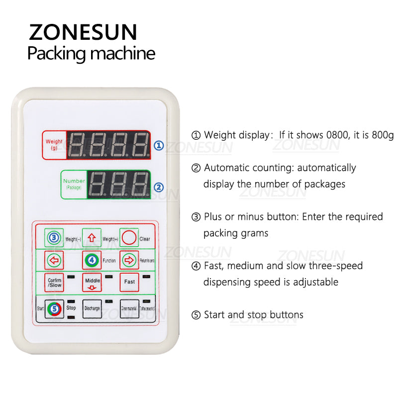 ZONESUN ZS-9999C Semi-automatic Powder Materials Filling Weighing Machine