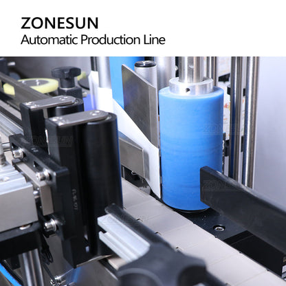 ZONESUN ZS-FAL180X3 Automatic Paste Filling Capping Round Bottle Labeling Machine With Cap Feeder