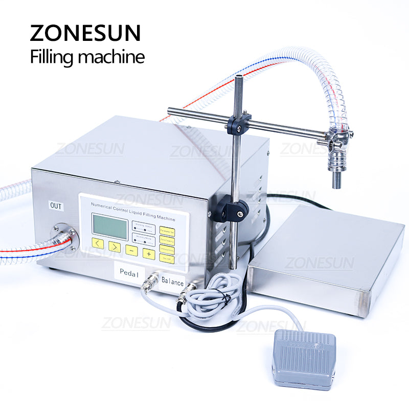 ZONESUN ZS-GP631 50-8000ml Semi Automatic Gear Pump Liquid Filling and Weighing Machine