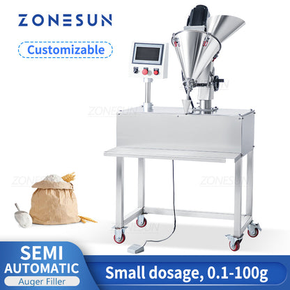 ZONESUN ZS-FM100P 0.1-100g Semi-automatic Powder Filling Machine（Best Offer）