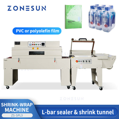 ZONESUN ZS-SPL3 PVC & Polyolefin Film L-bar Sealing Cutting Shrinking Machine