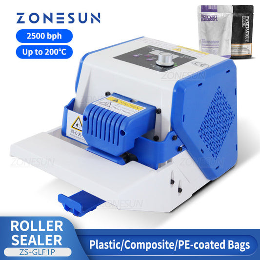 Máquina portátil de sellado de rodillos para bolsas compuestas ZONESUN ZS-GLF1P 