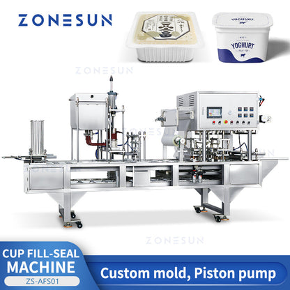 Piston Pump Liquid Heating Filling Cup Sealing Machine