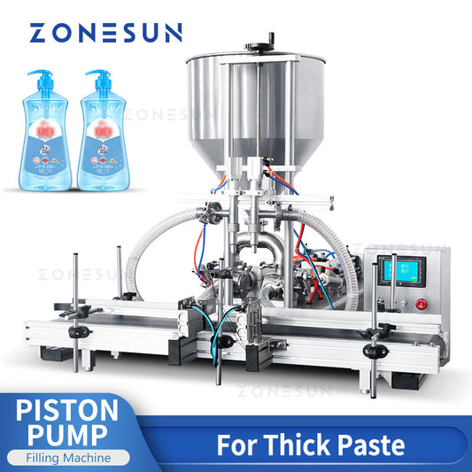 ZONESUN ZS-DTGT2 Automatic 2 Lifting Nozzles Pneumatic Piston Pump Paste Filling Machine