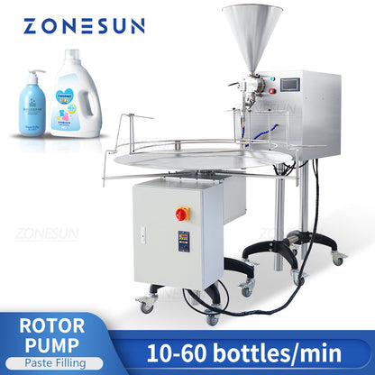 ZONESUN ZS-VTRP1 Servo Motor Rotor Pump Paste Filling Machine with Unscrambler（Best Offer）