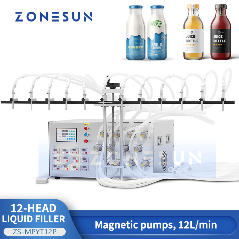 ZS-MPYT12P Semi Automatic Magnetic Pump Liquid Filling Machine