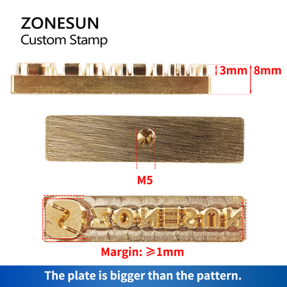 ZONESUN Custom Brass Stamping Embossing Tool