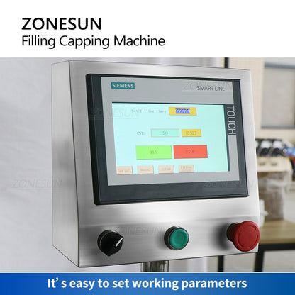 ZONESUN ZS-AFC9 Bomba magnética automática Llenado de líquidos Máquina tapadora de botellas de perfume con alimentador de tapas 