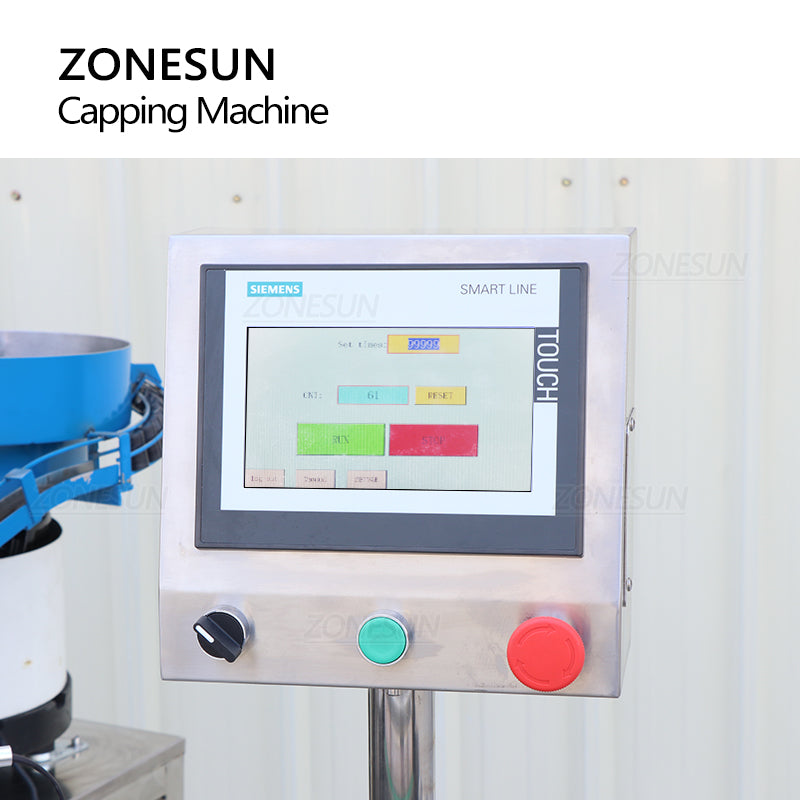 ZONESUN ZS-AFC8 Rotate Spray Head Round Bottle Capping Machine with Cap Feeder