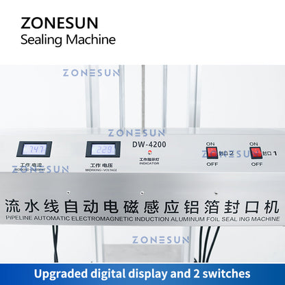 ZONESUN ZS-FK4200V Automatic Aluminum Foil Lid Induction Sealing Machine