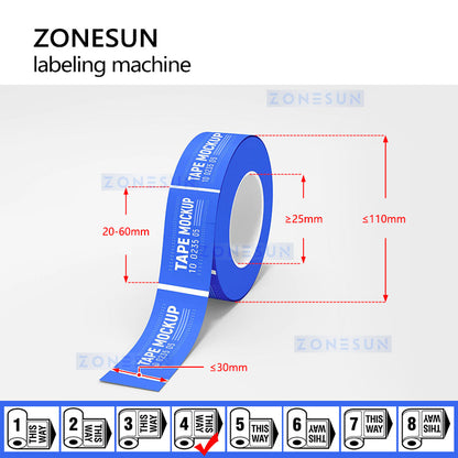 Máquina etiquetadora de etiquetas de precio de superficie plana manual ZONESUN