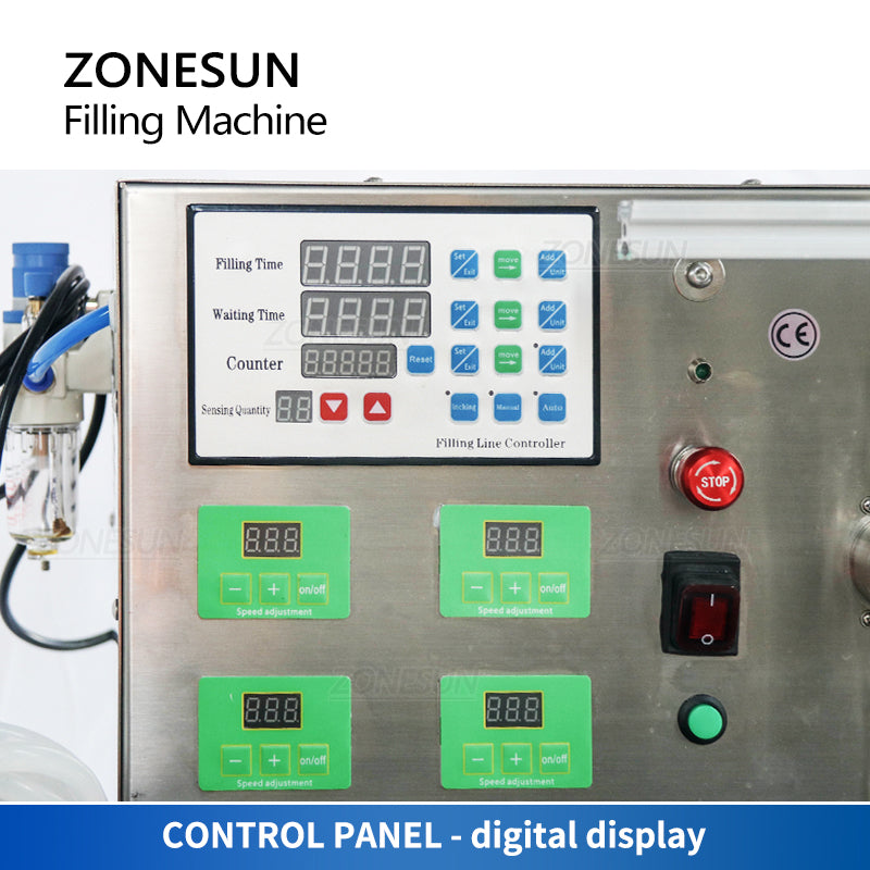 ZONESUN ZS-DTMP4AL Automático 4 Boquillas de buceo Bomba magnética Máquina de llenado de líquidos