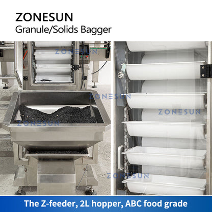 ZONESUN ZS-GW10 Máquina automática de sellado, llenado y pesaje de alimentación de gránulos con detector de metales 