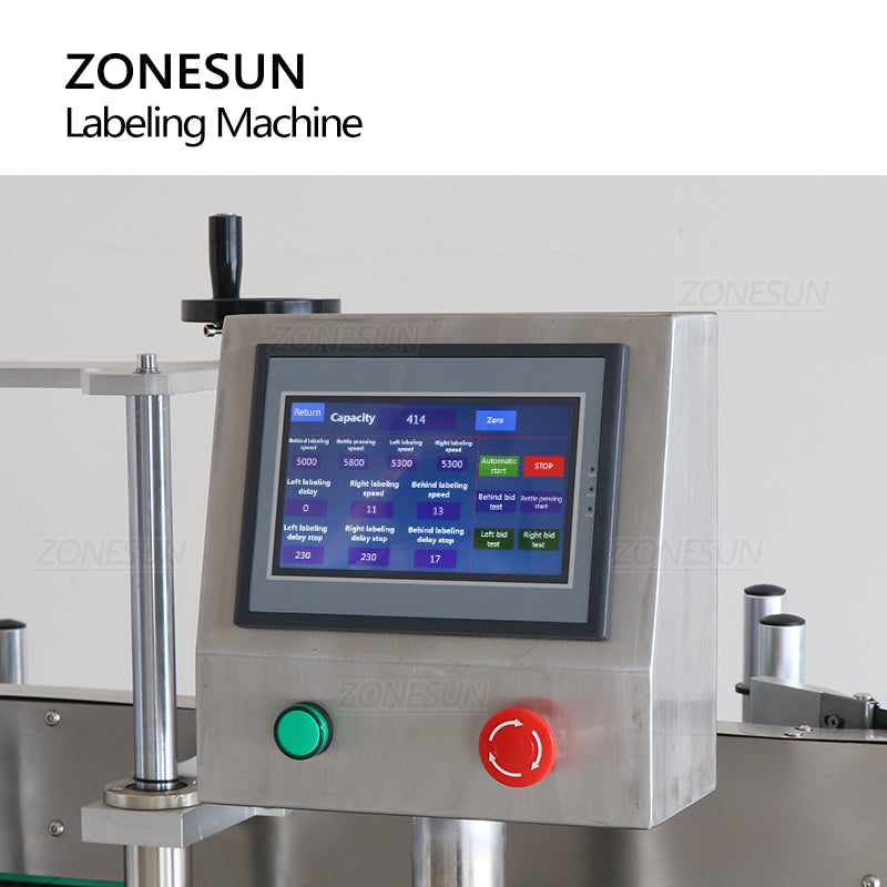 Etiquetadora automática de doble cara ZONESUN ZS-TB301 en botella cuadrada de un solo lado Máquina de etiquetado de doble cara 