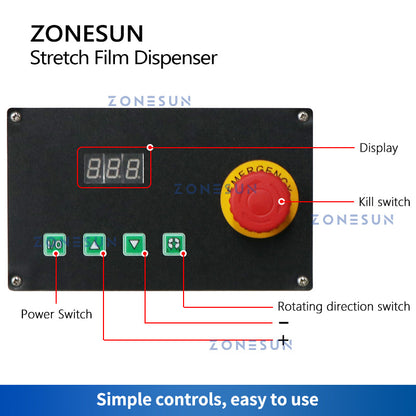 ZONESUN ZS-DBC800 Máquina empacadora automática de film estirable 