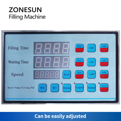 ZONESUN ZS-DTGT900U Automatic Rotor Pump Paste Filling Machine With Mixer Hopper