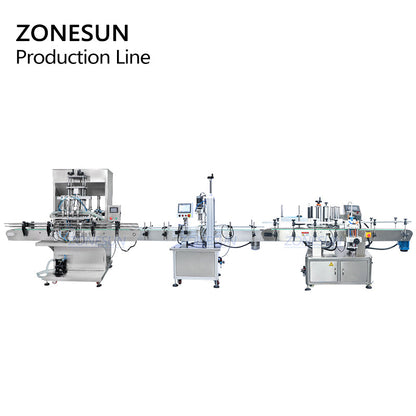 ZONESUN ZS-FAL180P6 Servo máquina llenadora, tapadora y etiquetadora de pasta líquida