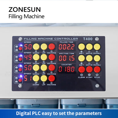 ZONESUN ZS-DTPP100C4 Small Automatic 4 Nozzles Peristaltic Pump Liquid Filling Machine