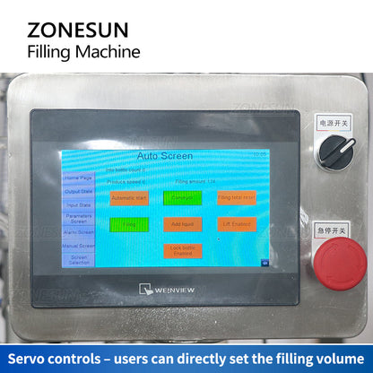 ZONESUN ZS-YT6T-6PX 6 Nozzles Servo Motor Paste Filling Machine With Feeding Pump