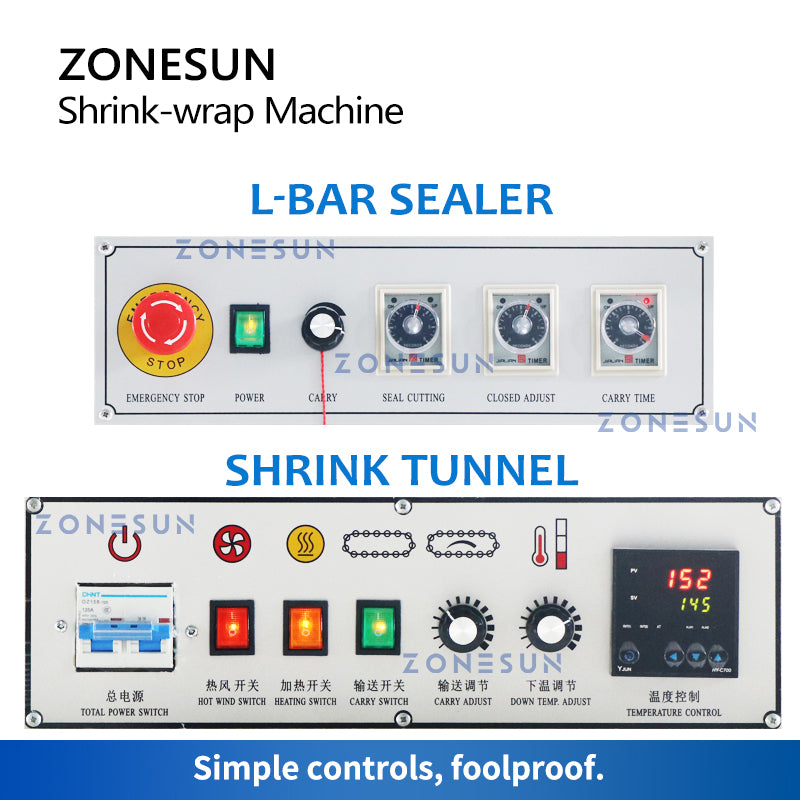 ZONESUN ZS-SPL3 PVC & Polyolefin Film L-bar Sealing Cutting Shrinking Machine