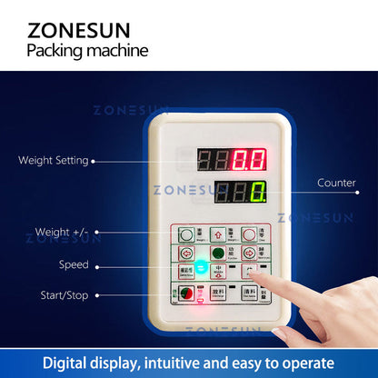 ZONESUN ZS-GWF4 Máquina de pesaje de llenado de gránulos de 4 tolvas 