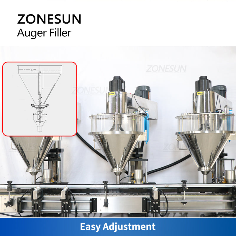 ZONESUN ZS-FM4A Automatic 3 Heads Servo Motor Auger Powder Filling Machine