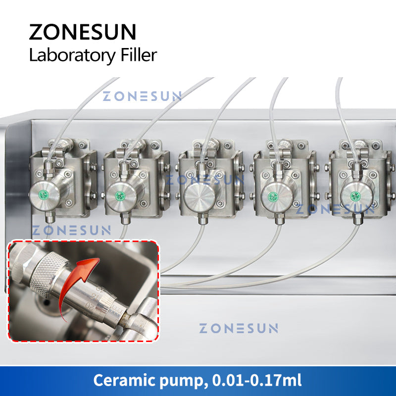 ZONESUN ZS-YTCPD5 5 Nozzles Automatic Ceramic Pump Liquid Filling Machine