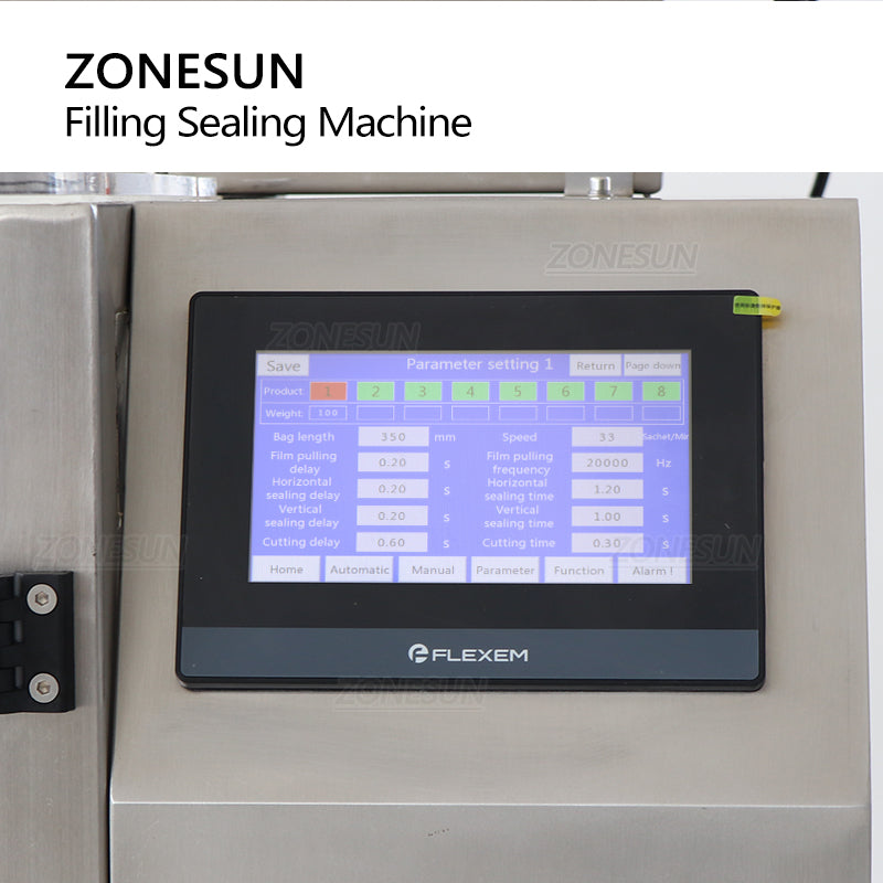 Máquina automática de llenado y sellado de bolsas de líquidos ZONESUN ZS-GFYT320 con codificador de fecha 