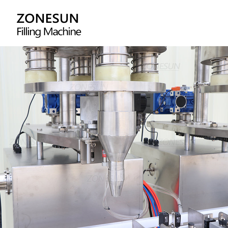 ZONESUN ZS-KL01 Máquina de llenado de polvo cuantitativo de gránulos de 2 boquillas con 2 tolvas 