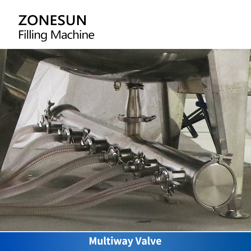 ZONESUN ZS-YT6T-6V Automatic Piston Pump Liquid Filling Machine With MIxing Tank