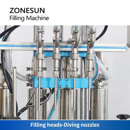 ZONESUN ZS-SV4HS 4 Nozzles Servo Piston Pump Liquid Filling Machine