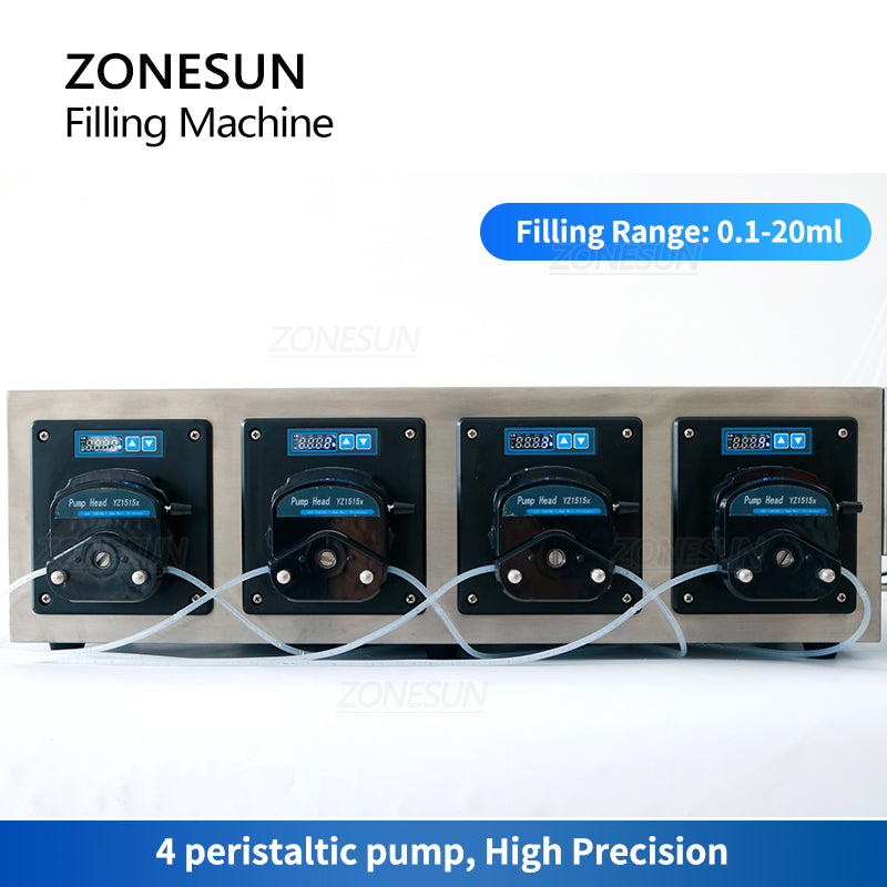 ZONESUN ZS-XYZ4A 4 Nozzles Peristaltic Pump Small-volume Liquid Filling Machine（Best Offer）