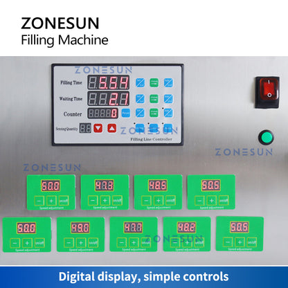 ZONESUN ZS-YTMP9C Pneumatic 9 Diving Nozzles Magnetic Pump Liquid Filling Machine