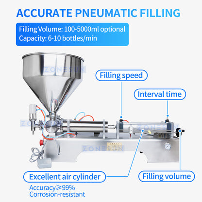 ZONESUN ZS-GT1 Single Nozzle Pneumatic Paste & Viscous Liquid Filling Machine