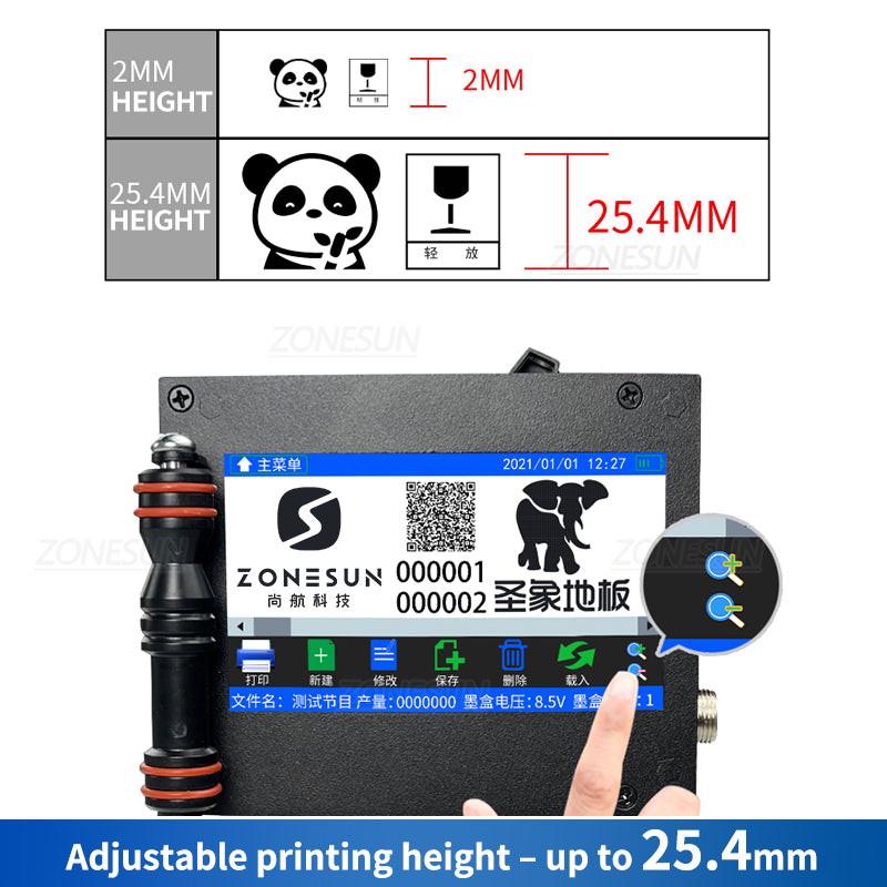 ZONESUN ZS-HIP254 Handheld Multilingual Inkjet Printing Machine