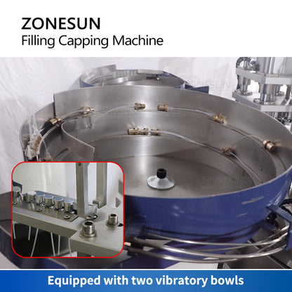 ZONESUN ZS-AFC9 Automatic Magnetic Pump Liquid Filling Perfume Bottle Capping Machine With Cap Feeder