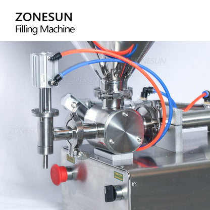 ZONESUN ZS-GTPC1 Pneumatic Paste&Viscous Liquid Filling Machine with Conveyor