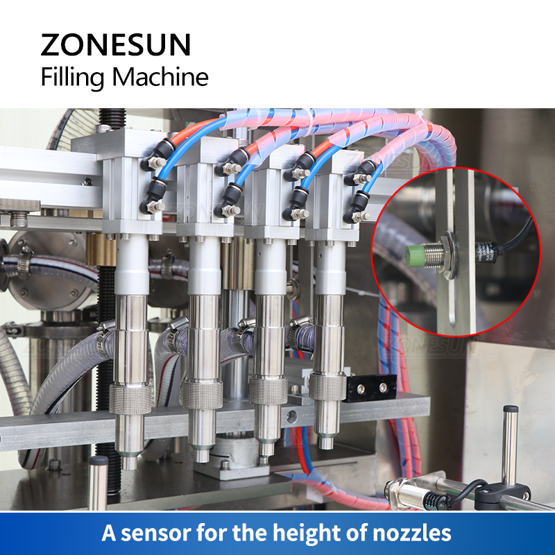 ZONESUN ZS-SV4P Automatic 4 Nozzles Servo Motor Piston Pump Paste Filling Machine