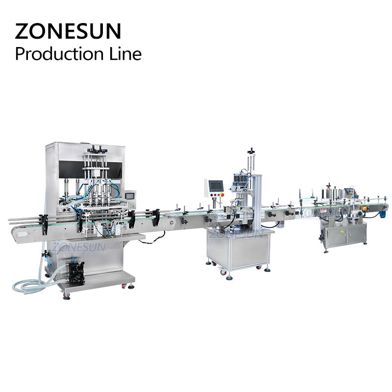 ZONESUN ZS-FAL180P6 Servo máquina llenadora, tapadora y etiquetadora de pasta líquida