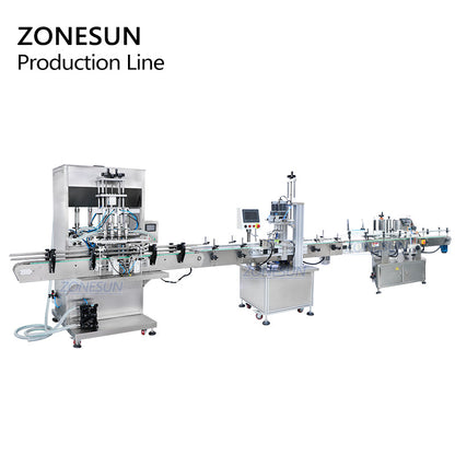 ZONESUN ZS-FAL180P6 Servo máquina llenadora, tapadora y etiquetadora de pasta líquida