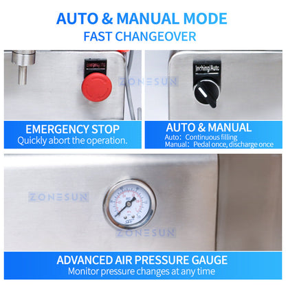 ZONESUN ZS-GT1 Single Nozzle Pneumatic Paste & Viscous Liquid Filling Machine