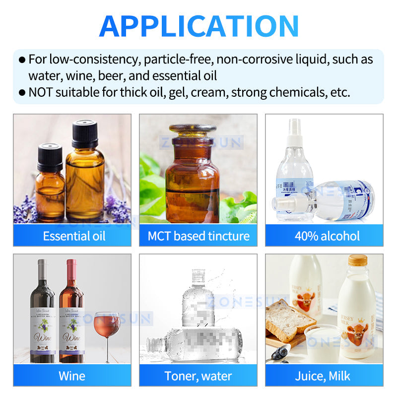 ZONESUN ZS-DPYT2P Semi-automatic 2 Nozzles Diaphragm Pump Liquid Filling Machine