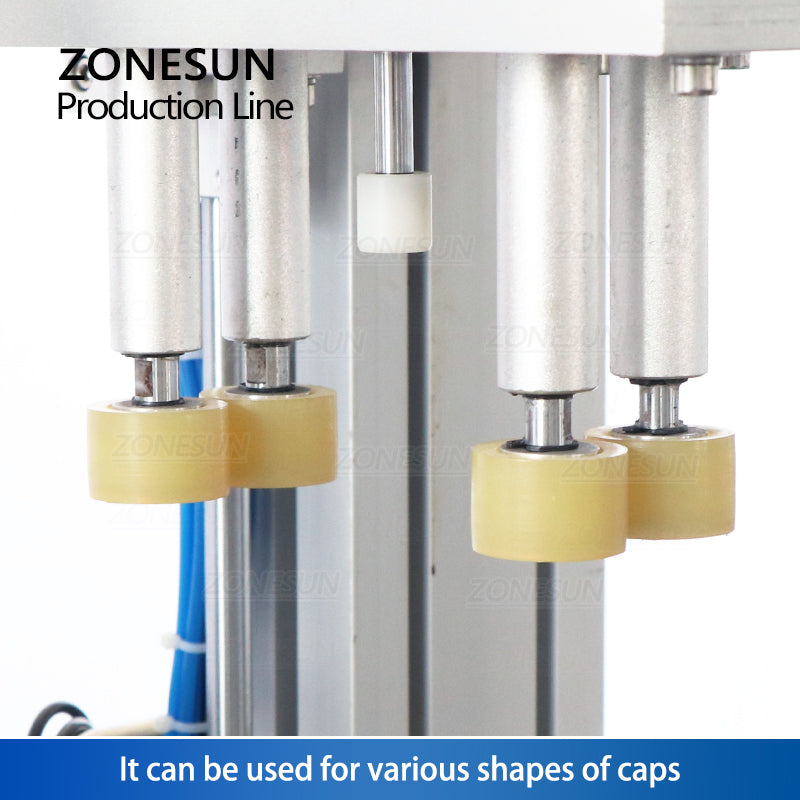 ZONESUN ZS-FAL180X4 4 Diving Nozzles Magnetic Pump Liquid Filling Capping Round Bottle Labeling Machine with Unscrambler